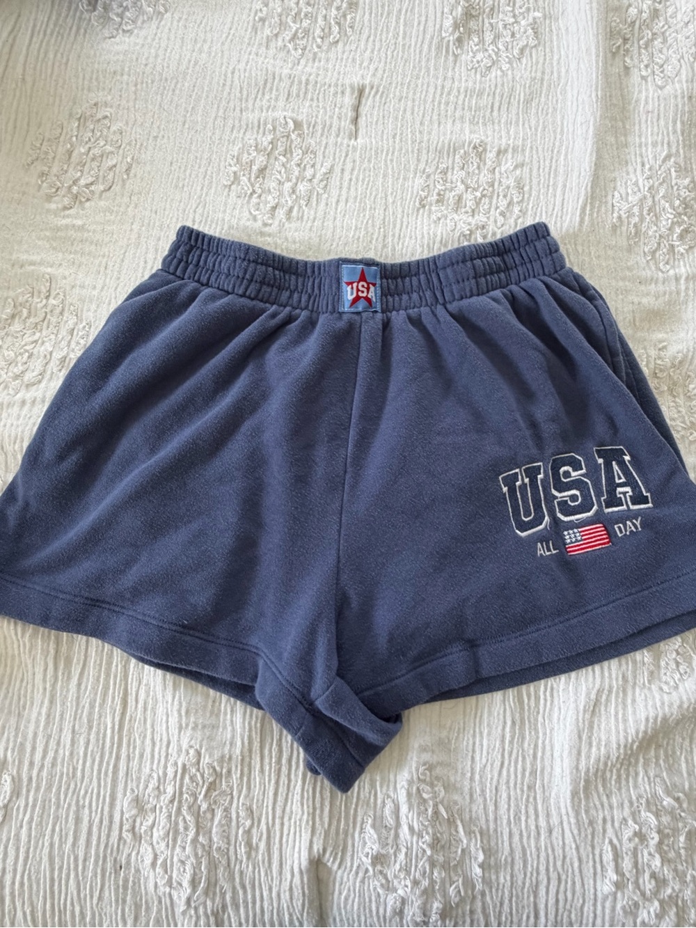Zoe + Liv Navy USA Graphic Athletic Lounge Shorts